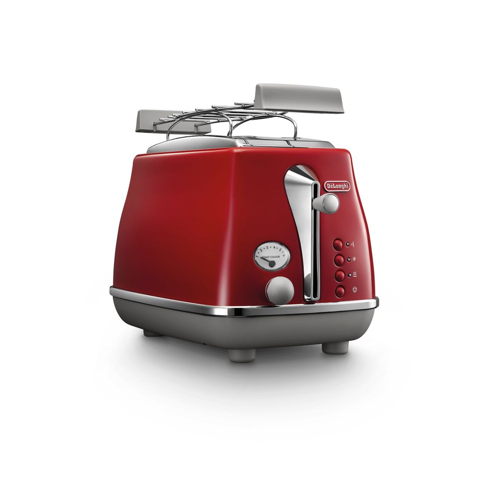 delonghi icona red kettle and toaster set