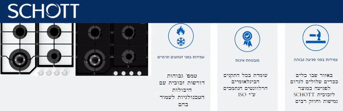 זכוכית עמידה לכיירים גז